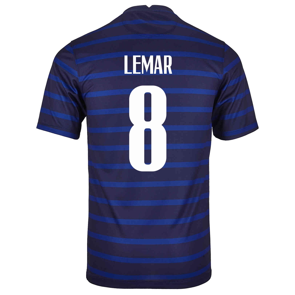 Kinder Französische Fussballnationalmannschaft Thomas Lemar #8 Heimtrikot Dunkelblau 2021 Trikot