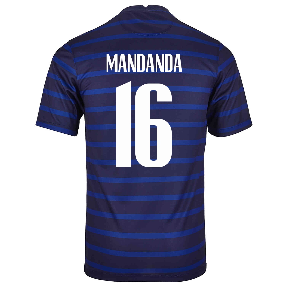 Herren Französische Fussballnationalmannschaft Steve Mandanda #16 Heimtrikot Dunkelblau 2021 Trikot
