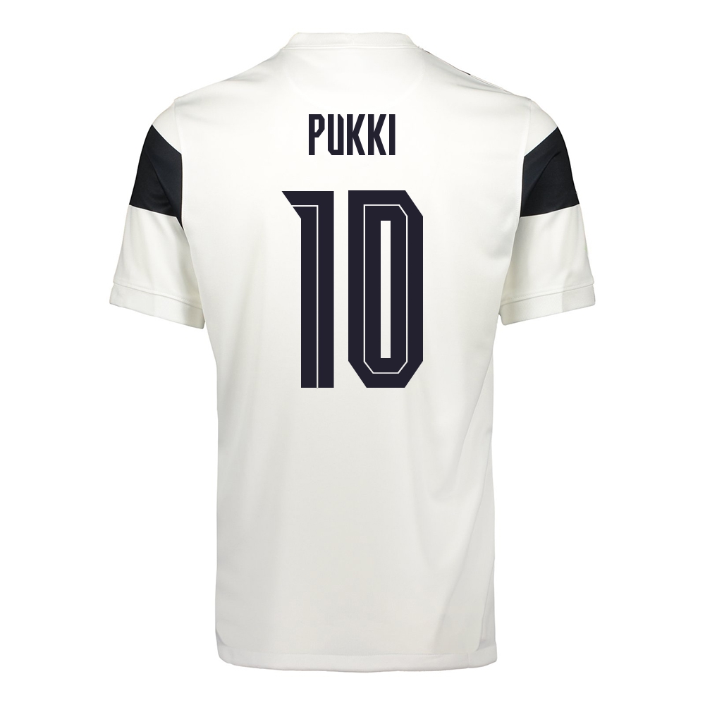 Herren Finnische Fussballnationalmannschaft Teemu Pukki #10 Heimtrikot Weiß 2021 Trikot