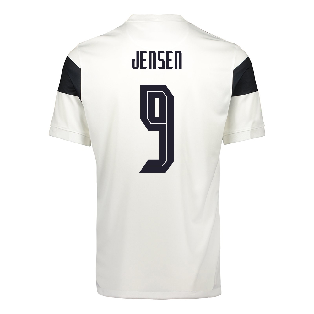Herren Finnische Fussballnationalmannschaft Fredrik Jensen #9 Heimtrikot Weiß 2021 Trikot
