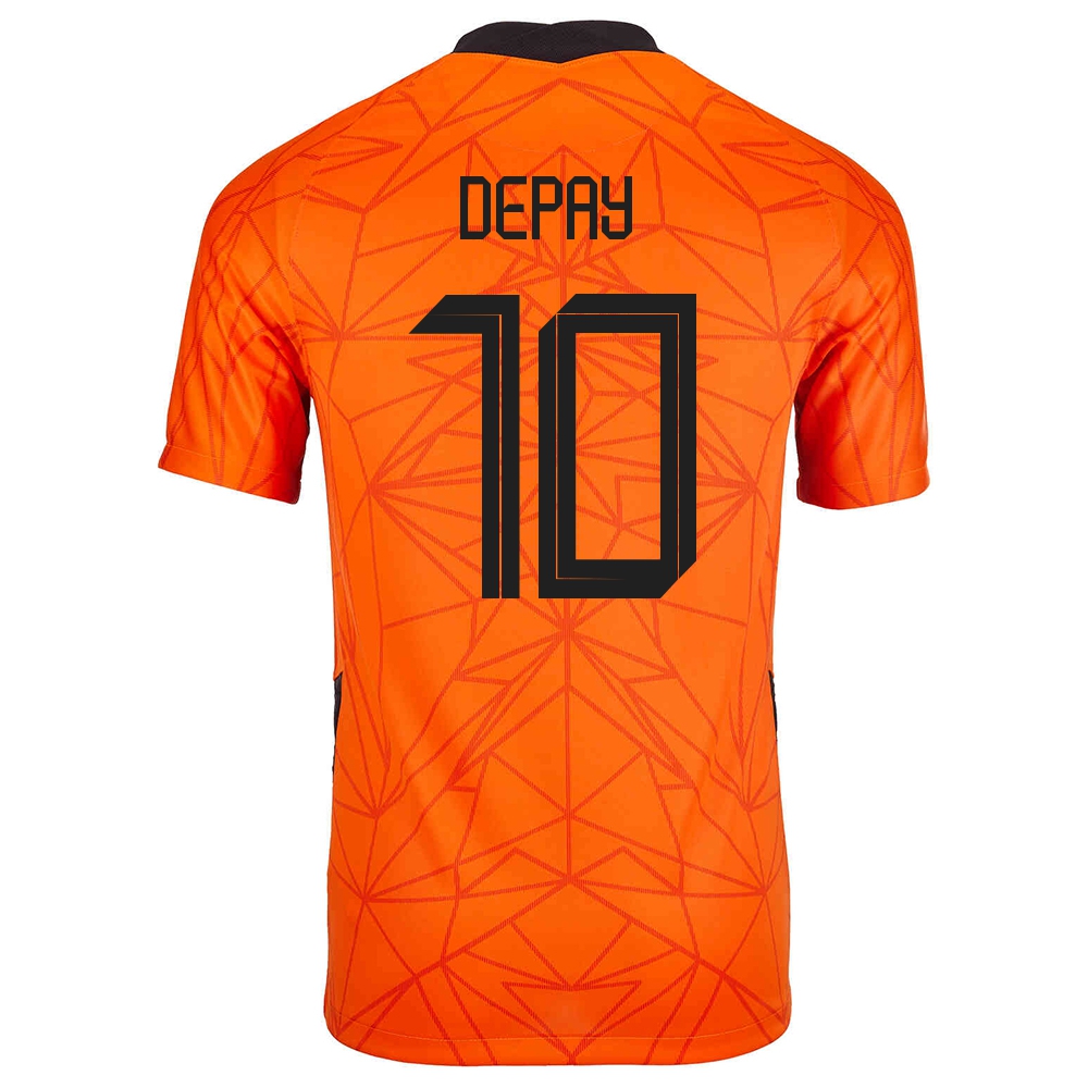 Damen Niederländische Fussballnationalmannschaft Memphis Depay #10 Heimtrikot Orangefarben 2021 Trikot