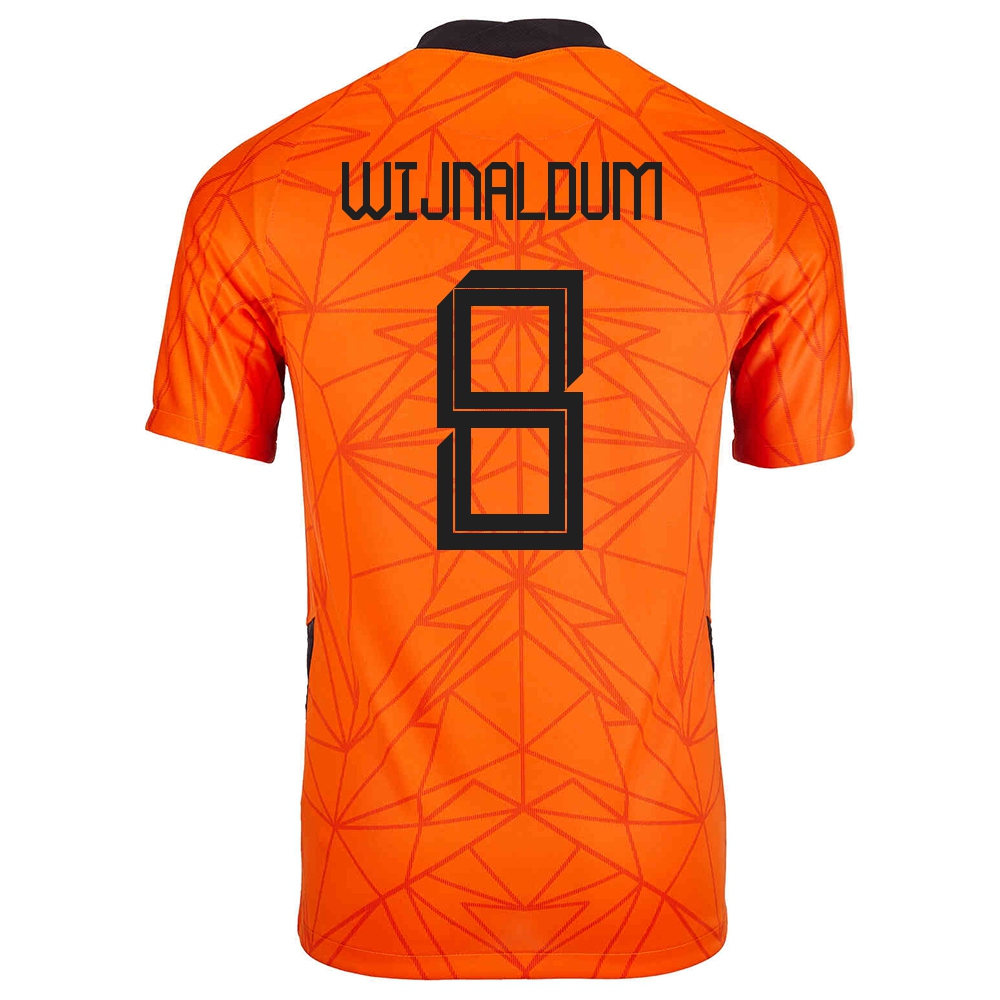 Herren Niederländische Fussballnationalmannschaft Georginio Wijnaldum #8 Heimtrikot Orangefarben 2021 Trikot
