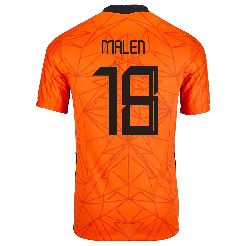 Damen Niederländische Fussballnationalmannschaft Donyell Malen #18 Heimtrikot Orangefarben 2021 Trikot
