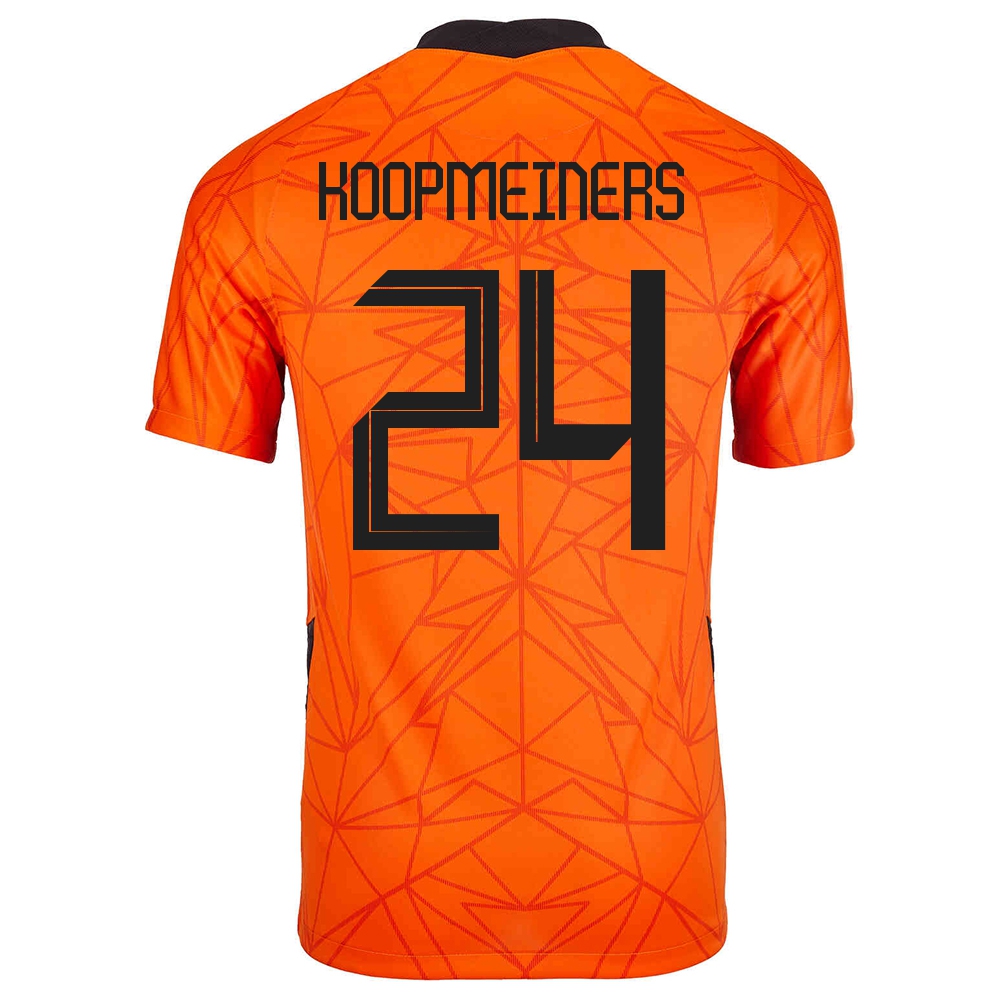Damen Niederländische Fussballnationalmannschaft Teun Koopmeiners #24 Heimtrikot Orangefarben 2021 Trikot