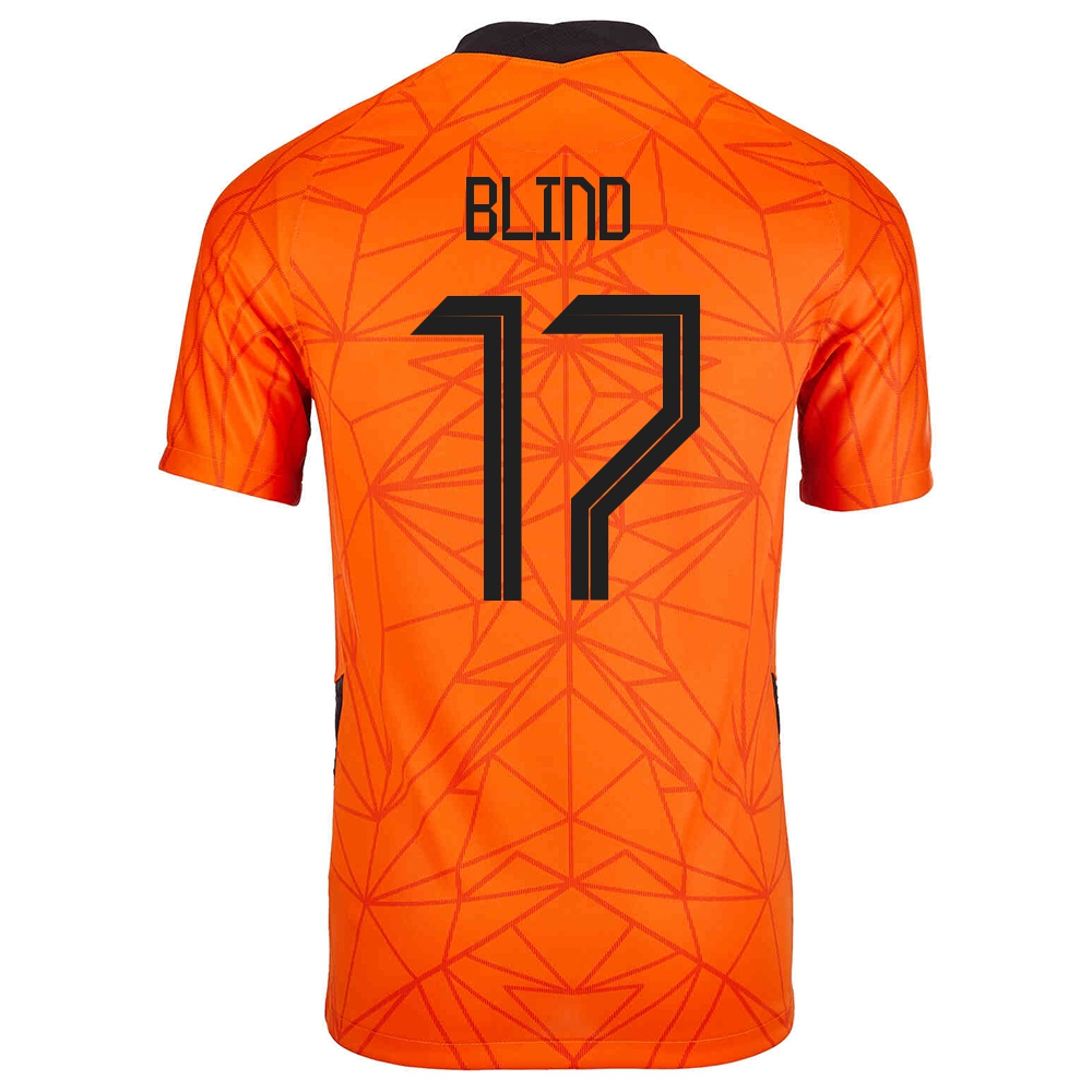 Kinder Niederländische Fussballnationalmannschaft Daley Blind #17 Heimtrikot Orangefarben 2021 Trikot