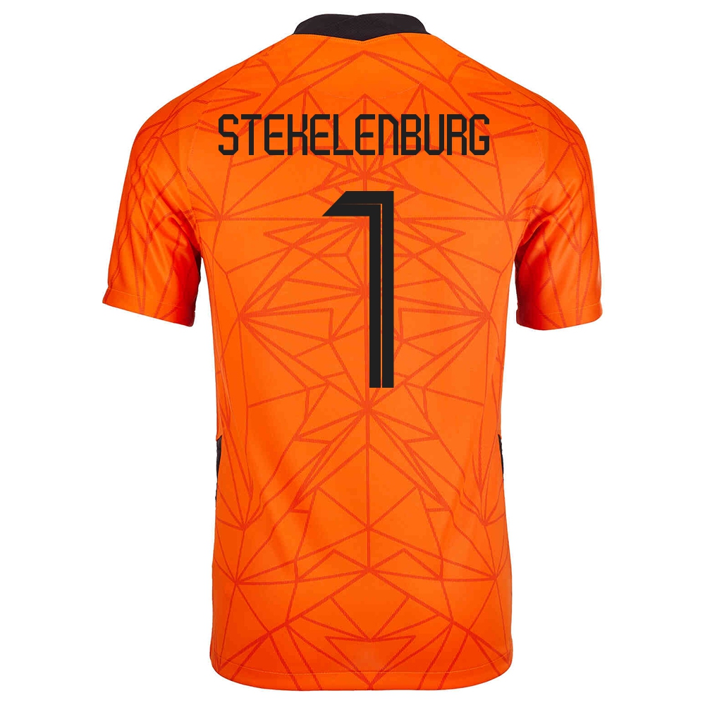 Kinder Niederländische Fussballnationalmannschaft Maarten Stekelenburg #1 Heimtrikot Orangefarben 2021 Trikot
