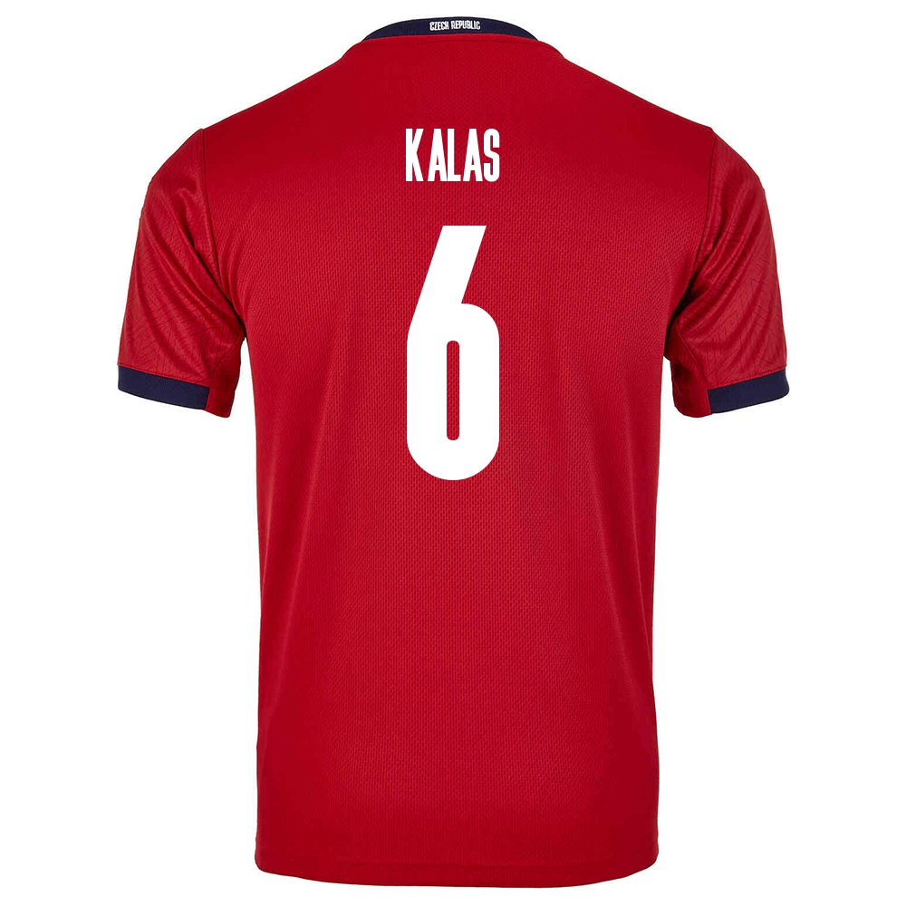 Herren Tschechische Fussballnationalmannschaft Tomas Kalas #6 Heimtrikot Rot 2021 Trikot