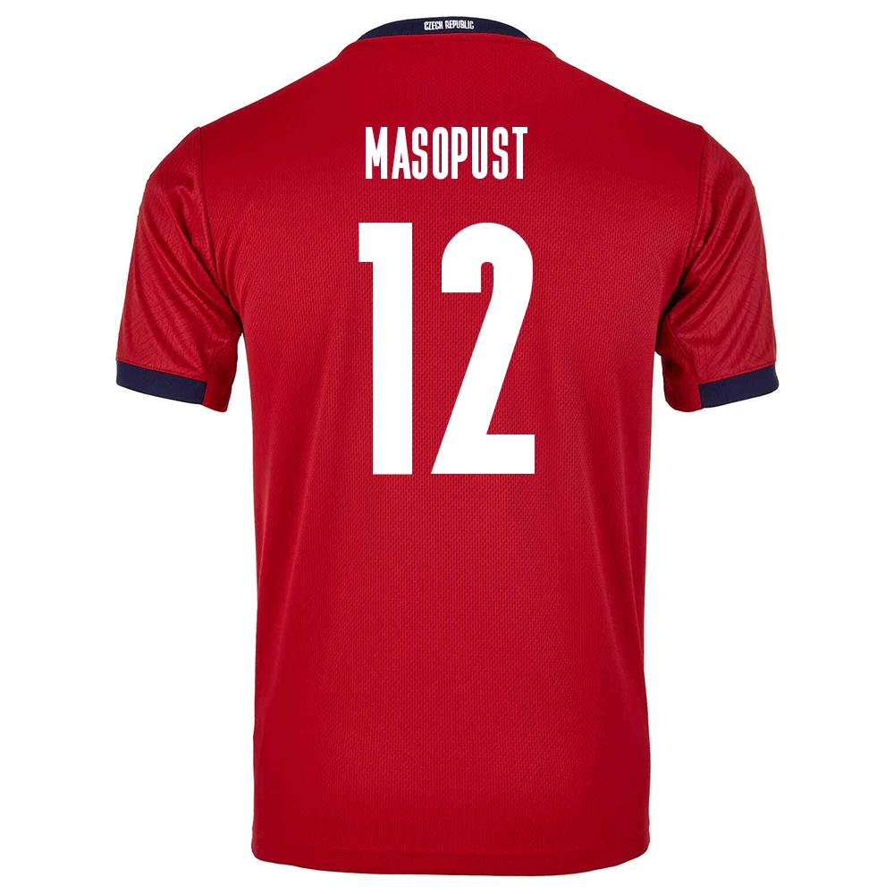 Kinder Tschechische Fussballnationalmannschaft Lukas Masopust #12 Heimtrikot Rot 2021 Trikot