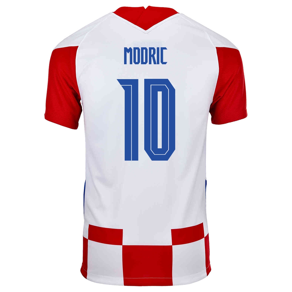 Damen Kroatische Fussballnationalmannschaft Luka Modric #10 Heimtrikot Rot Weiß 2021 Trikot