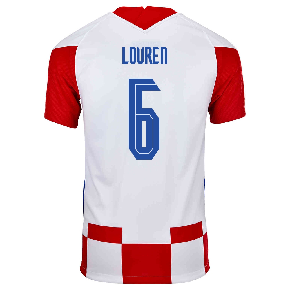 Herren Kroatische Fussballnationalmannschaft Dejan Lovren #6 Heimtrikot Rot Weiß 2021 Trikot