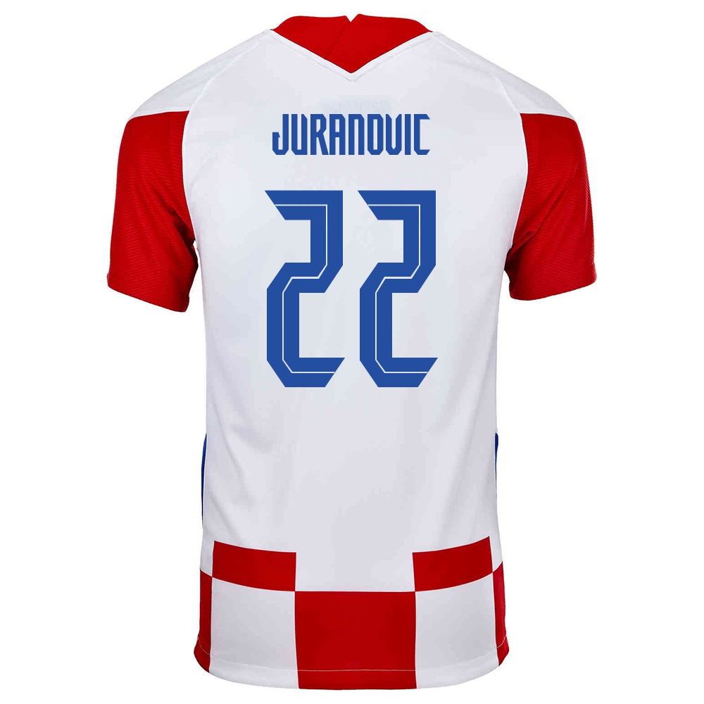 Kinder Kroatische Fussballnationalmannschaft Josip Juranovic #22 Heimtrikot Rot Weiß 2021 Trikot