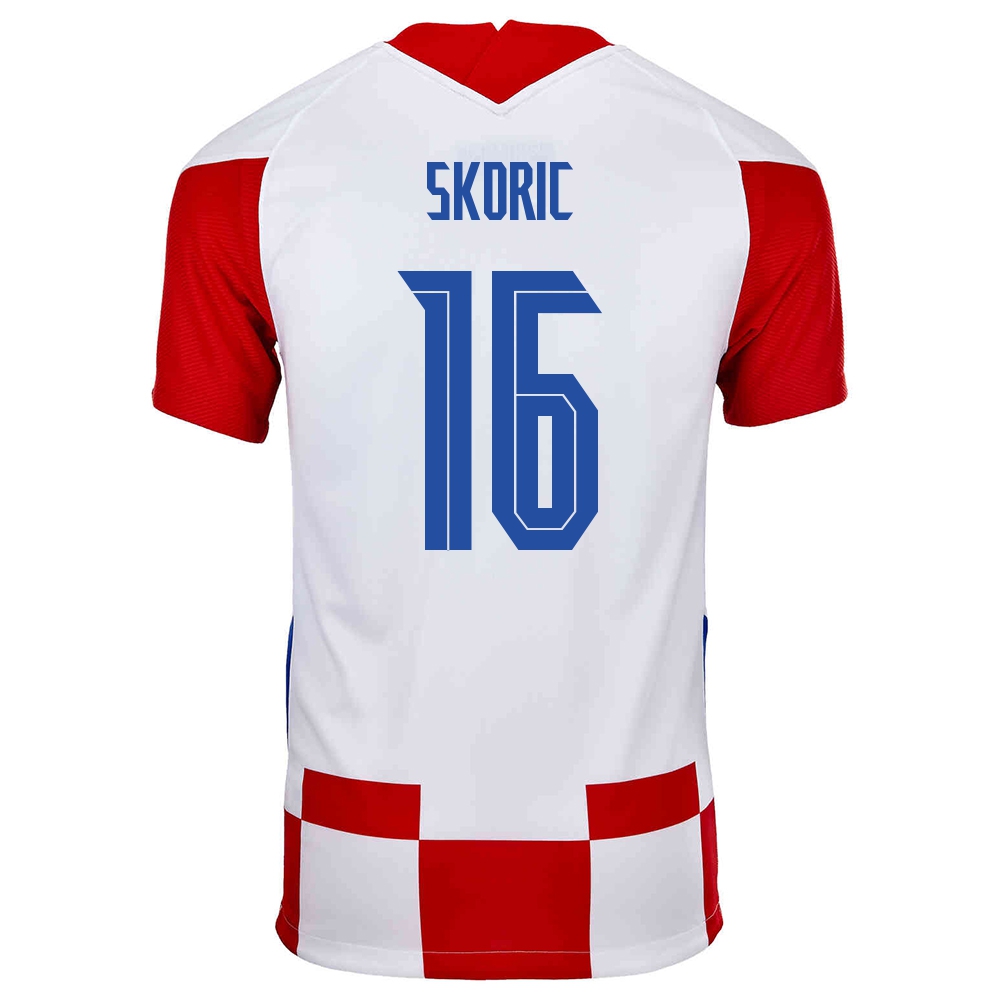 Kinder Kroatische Fussballnationalmannschaft Mile Skoric #16 Heimtrikot Rot Weiß 2021 Trikot