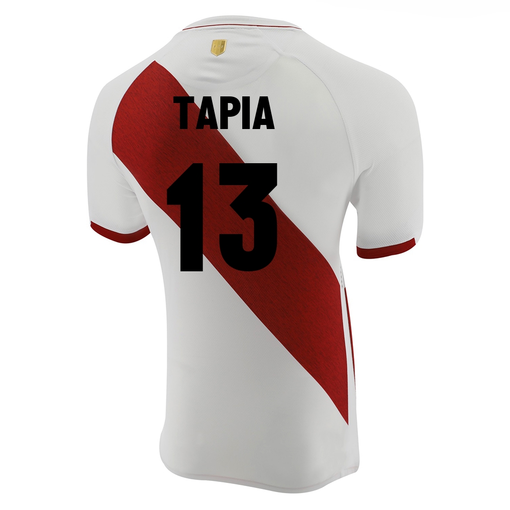 Kinder Peruanische Fussballnationalmannschaft Renato Tapia #13 Heimtrikot Weiß 2021 Trikot
