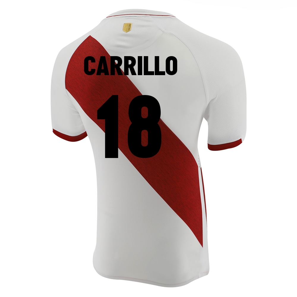 Damen Peruanische Fussballnationalmannschaft Andre Carrillo #18 Heimtrikot Weiß 2021 Trikot