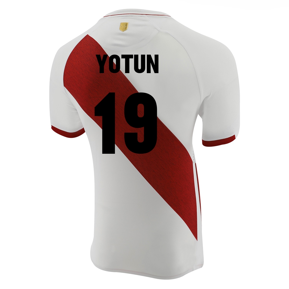 Kinder Peruanische Fussballnationalmannschaft Yoshimar Yotun #19 Heimtrikot Weiß 2021 Trikot