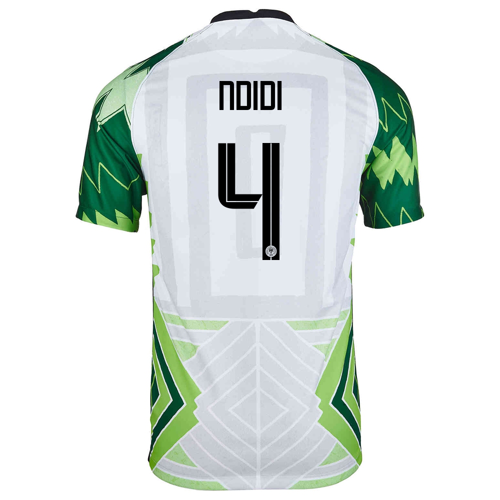 Herren Nigerianische Fussballnationalmannschaft Wilfred Ndidi #4 Heimtrikot Grün Weiß 2021 Trikot