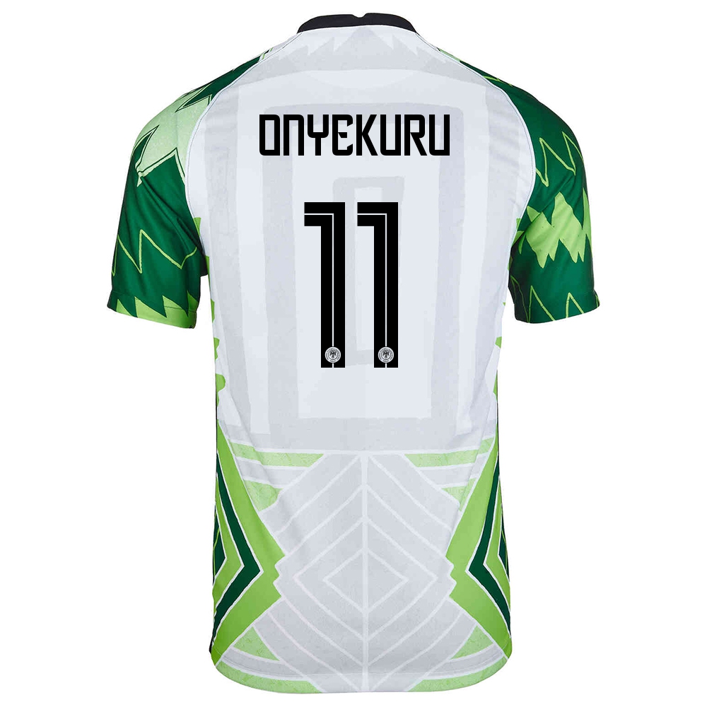 Herren Nigerianische Fussballnationalmannschaft Henry Onyekuru #11 Heimtrikot Grün Weiß 2021 Trikot