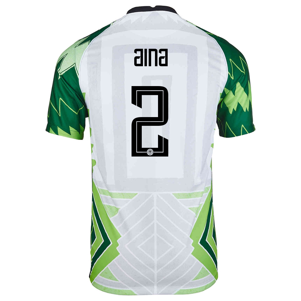 Damen Nigerianische Fussballnationalmannschaft Ola Aina #2 Heimtrikot Grün Weiß 2021 Trikot