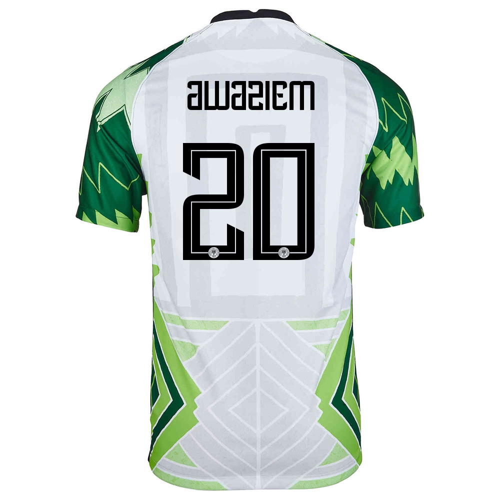 Kinder Nigerianische Fussballnationalmannschaft Chidozie Awaziem #20 Heimtrikot Grün Weiß 2021 Trikot