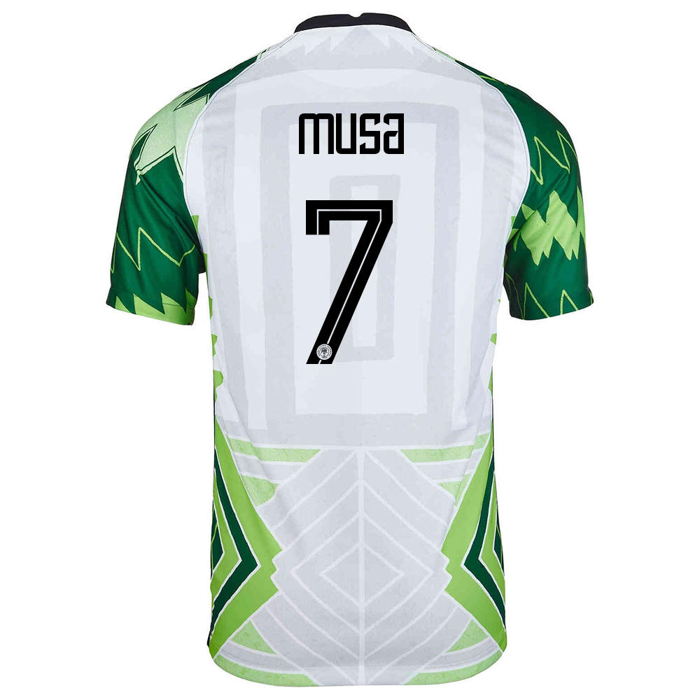 Damen Nigerianische Fussballnationalmannschaft Ahmed Musa #7 Heimtrikot Grün Weiß 2021 Trikot