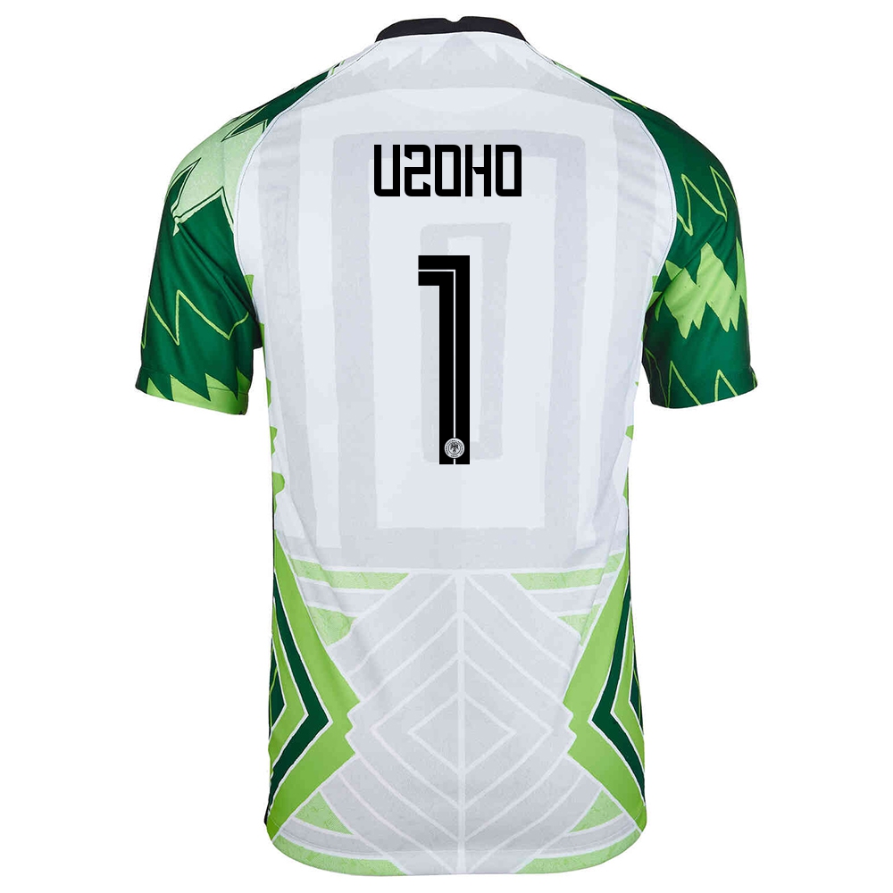 Herren Nigerianische Fussballnationalmannschaft Francis Uzoho #1 Heimtrikot Grün Weiß 2021 Trikot