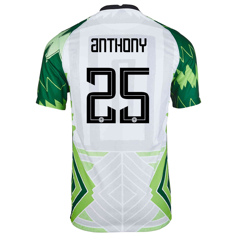 Kinder Nigerianische Fussballnationalmannschaft Izuchukwu Anthony #25 Heimtrikot Grün Weiß 2021 Trikot