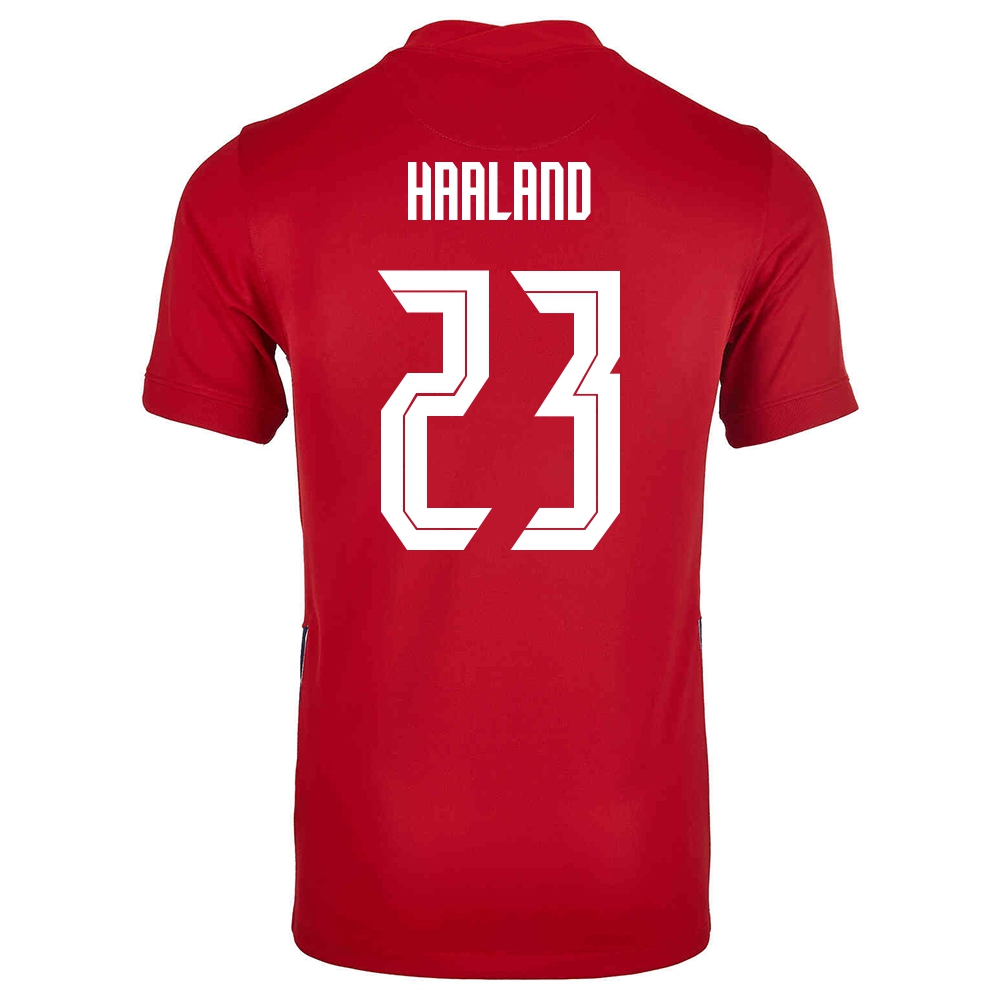 Damen Norwegische Fussballnationalmannschaft Erling Haaland #23 Heimtrikot Rot 2021 Trikot
