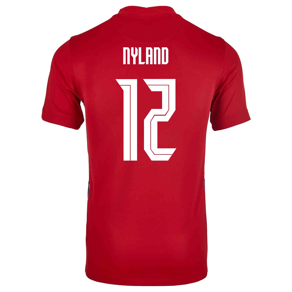 Kinder Norwegische Fussballnationalmannschaft Orjan Nyland #12 Heimtrikot Rot 2021 Trikot