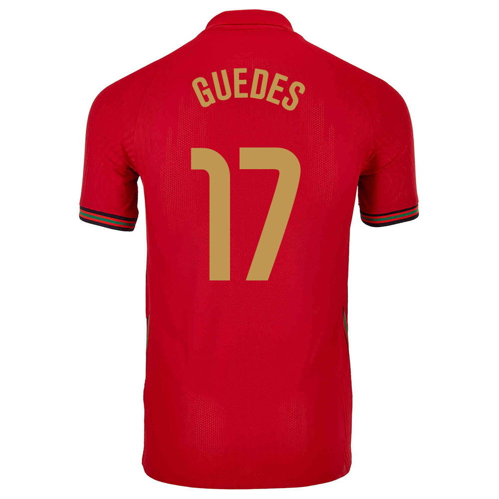 Kinder Portugiesische Fussballnationalmannschaft Goncalo Guedes #17 Heimtrikot Rot 2021 Trikot