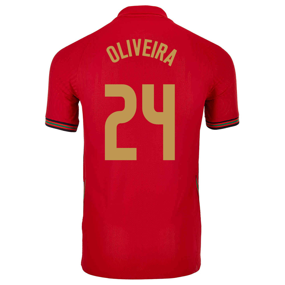 Kinder Portugiesische Fussballnationalmannschaft Sergio Oliveira #24 Heimtrikot Rot 2021 Trikot