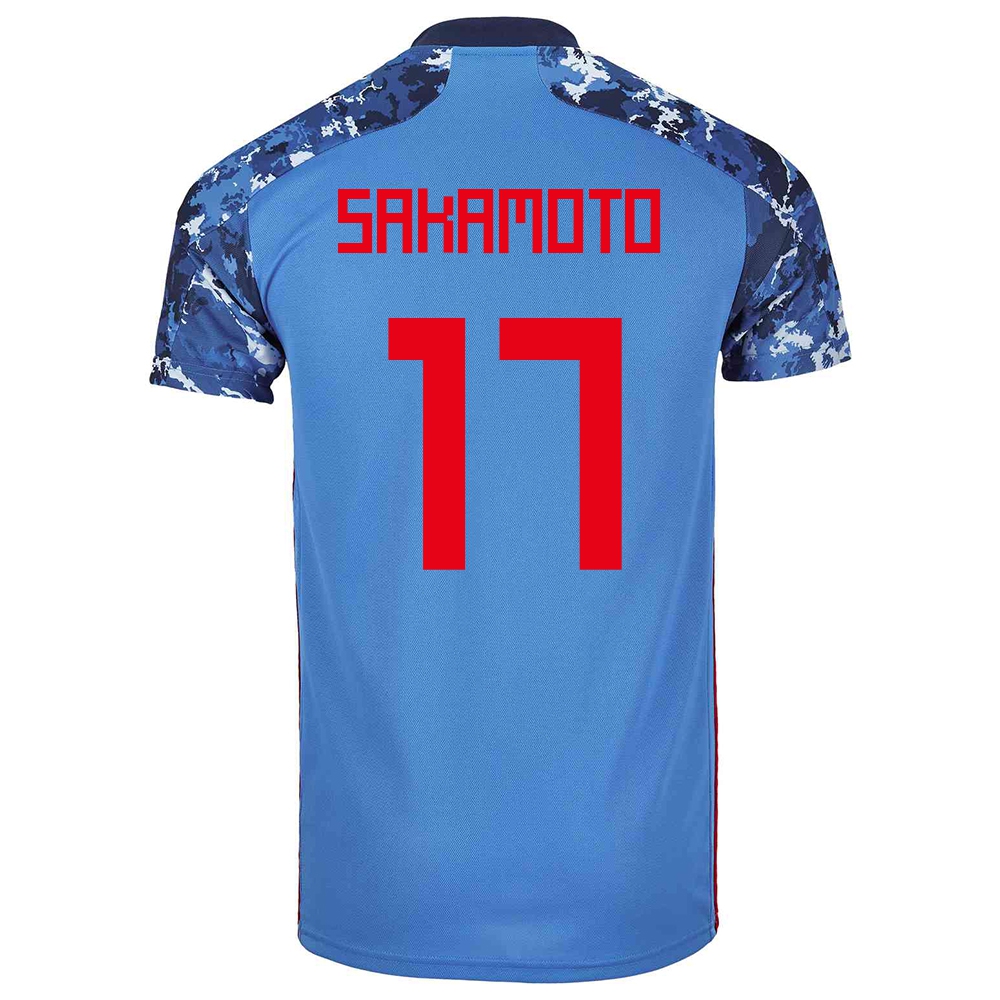 Kinder Japanische Fussballnationalmannschaft Tatsuhiro Sakamoto #17 Heimtrikot Dunkelblau 2021 Trikot