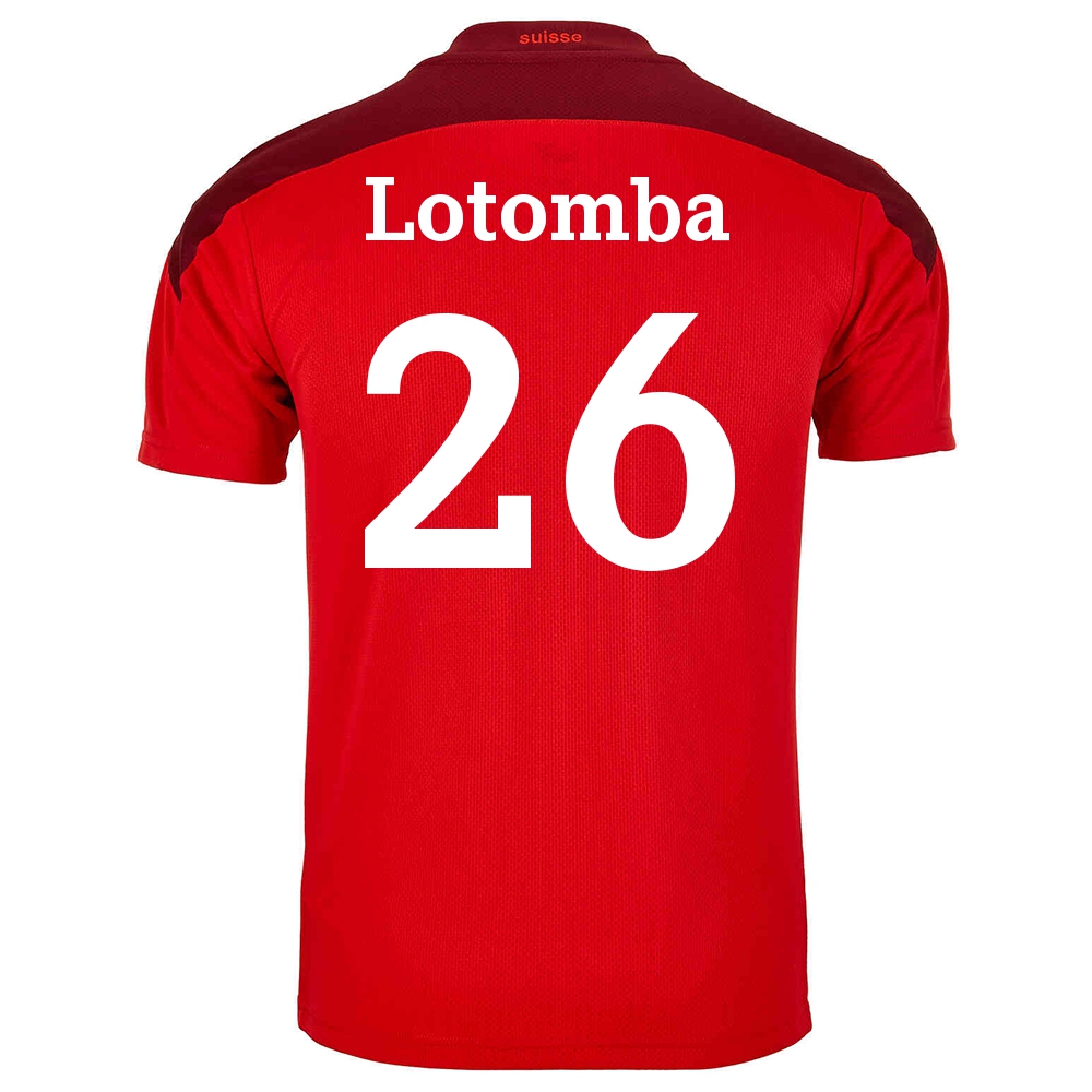 Herren Schweizer Fussballnationalmannschaft Jordan Lotomba #26 Heimtrikot Rot 2021 Trikot