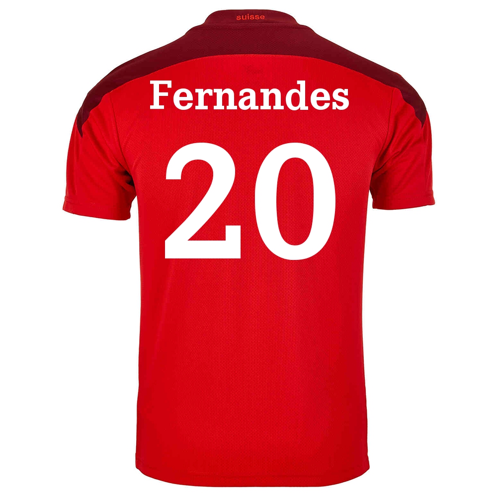 Herren Schweizer Fussballnationalmannschaft Edimilson Fernandes #20 Heimtrikot Rot 2021 Trikot
