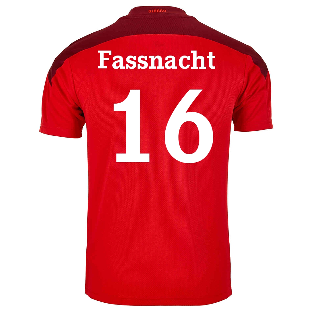 Herren Schweizer Fussballnationalmannschaft Christian Fassnacht #16 Heimtrikot Rot 2021 Trikot