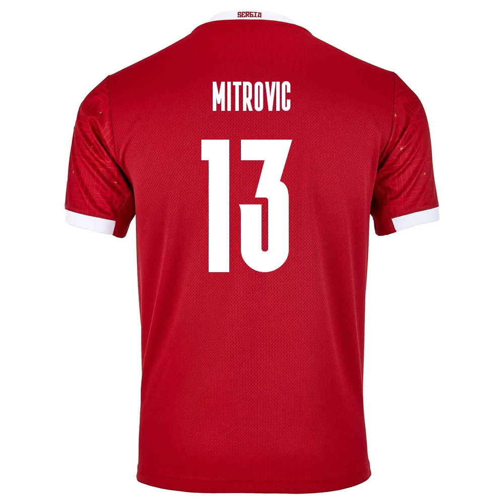 Herren Serbische Fussballnationalmannschaft Stefan Mitrovic #13 Heimtrikot Rot 2021 Trikot