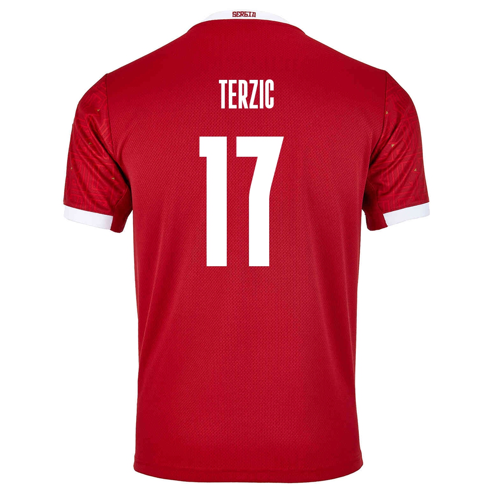Damen Serbische Fussballnationalmannschaft Aleksa Terzic #17 Heimtrikot Rot 2021 Trikot