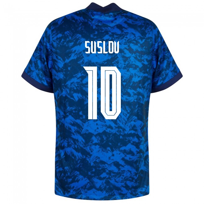 Kinder Slowakische Fussballnationalmannschaft Tomas Suslov #10 Heimtrikot Dunkelblau 2021 Trikot