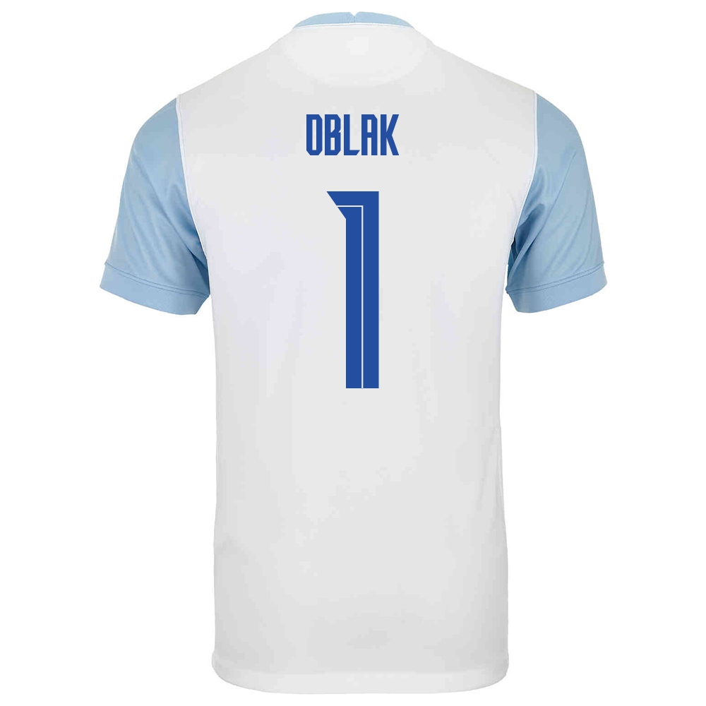 Herren Slowenische Fussballnationalmannschaft Jan Oblak #1 Heimtrikot Weiß 2021 Trikot