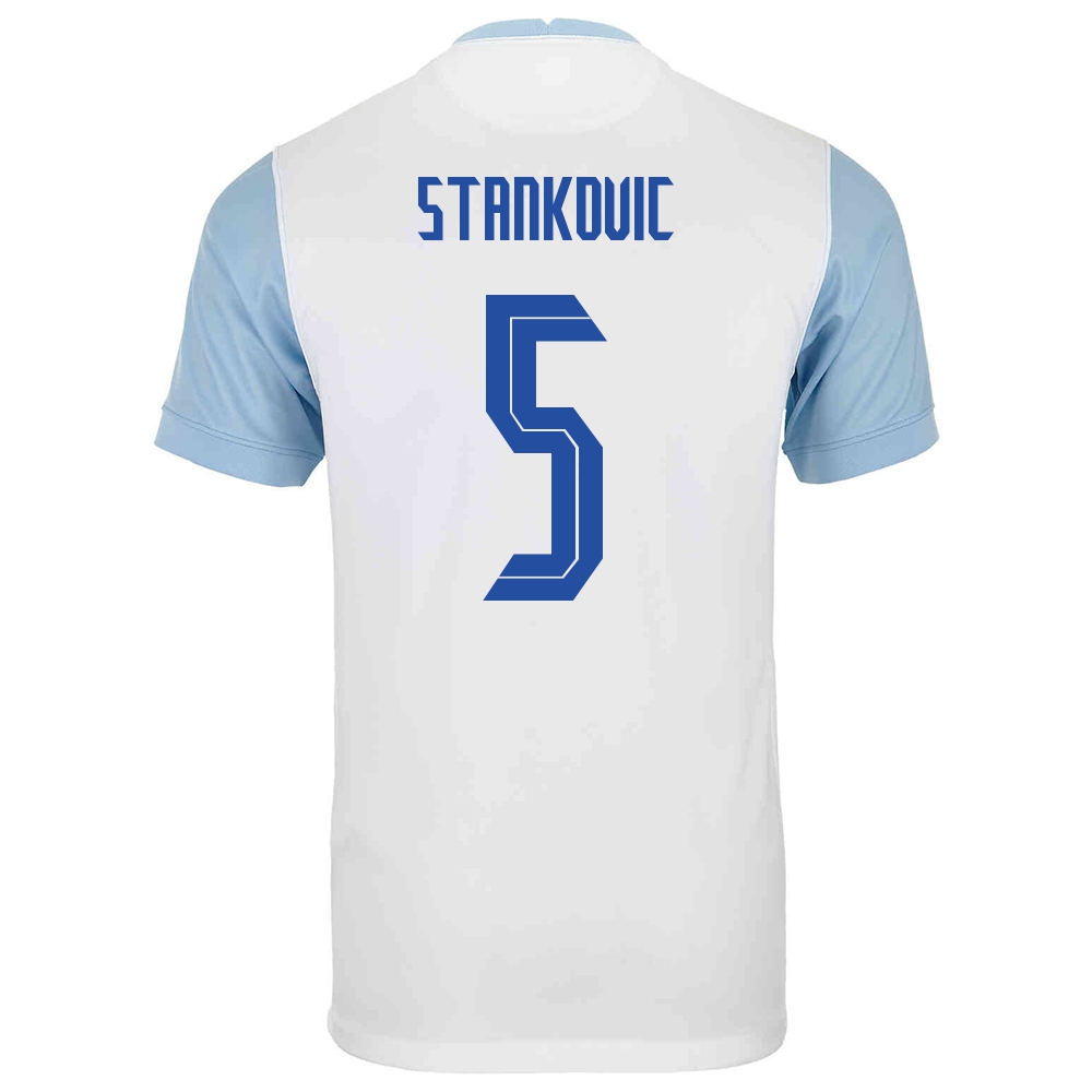 Kinder Slowenische Fussballnationalmannschaft Jon Gorenc Stankovic #5 Heimtrikot Weiß 2021 Trikot