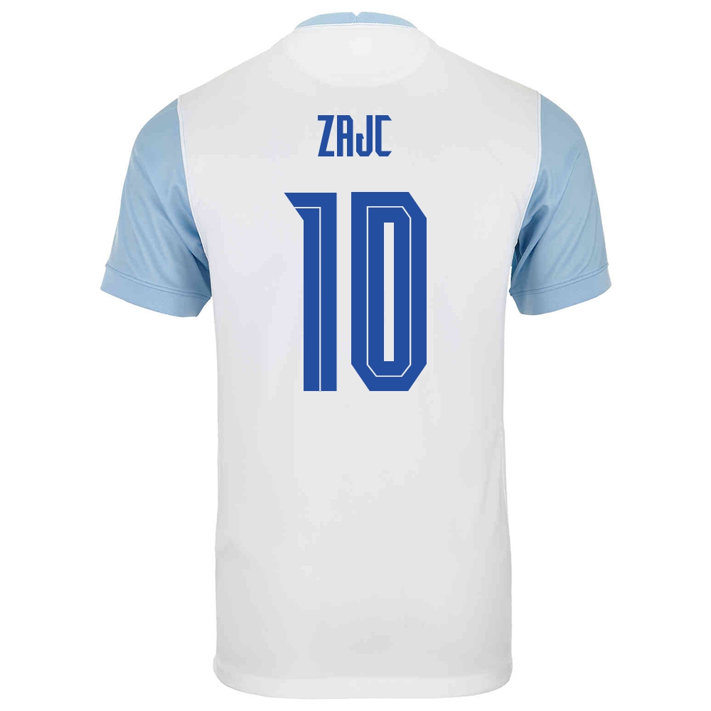 Kinder Slowenische Fussballnationalmannschaft Miha Zajc #10 Heimtrikot Weiß 2021 Trikot