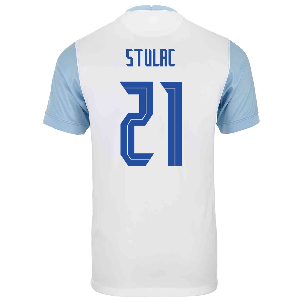 Kinder Slowenische Fussballnationalmannschaft Leo Stulac #21 Heimtrikot Weiß 2021 Trikot