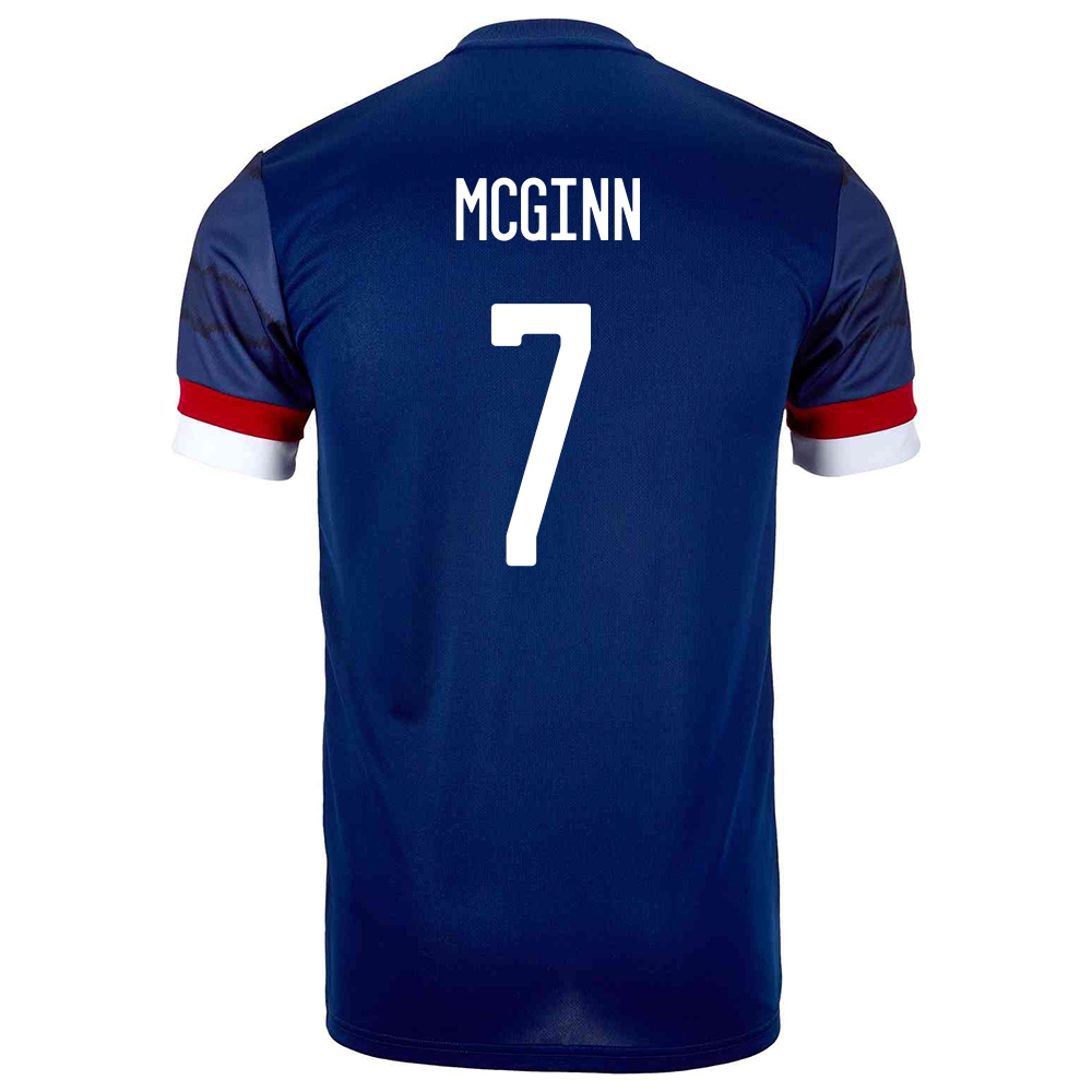 Kinder Schottische Fussballnationalmannschaft John Mcginn #7 Heimtrikot Dunkelblau 2021 Trikot