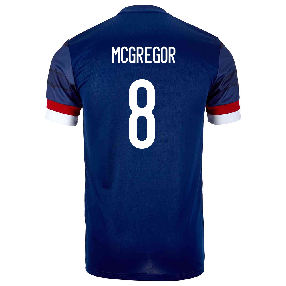 Kinder Schottische Fussballnationalmannschaft Callum Mcgregor #8 Heimtrikot Dunkelblau 2021 Trikot