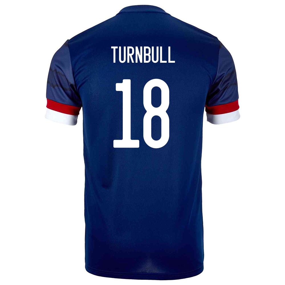 Kinder Schottische Fussballnationalmannschaft David Turnbull #18 Heimtrikot Dunkelblau 2021 Trikot