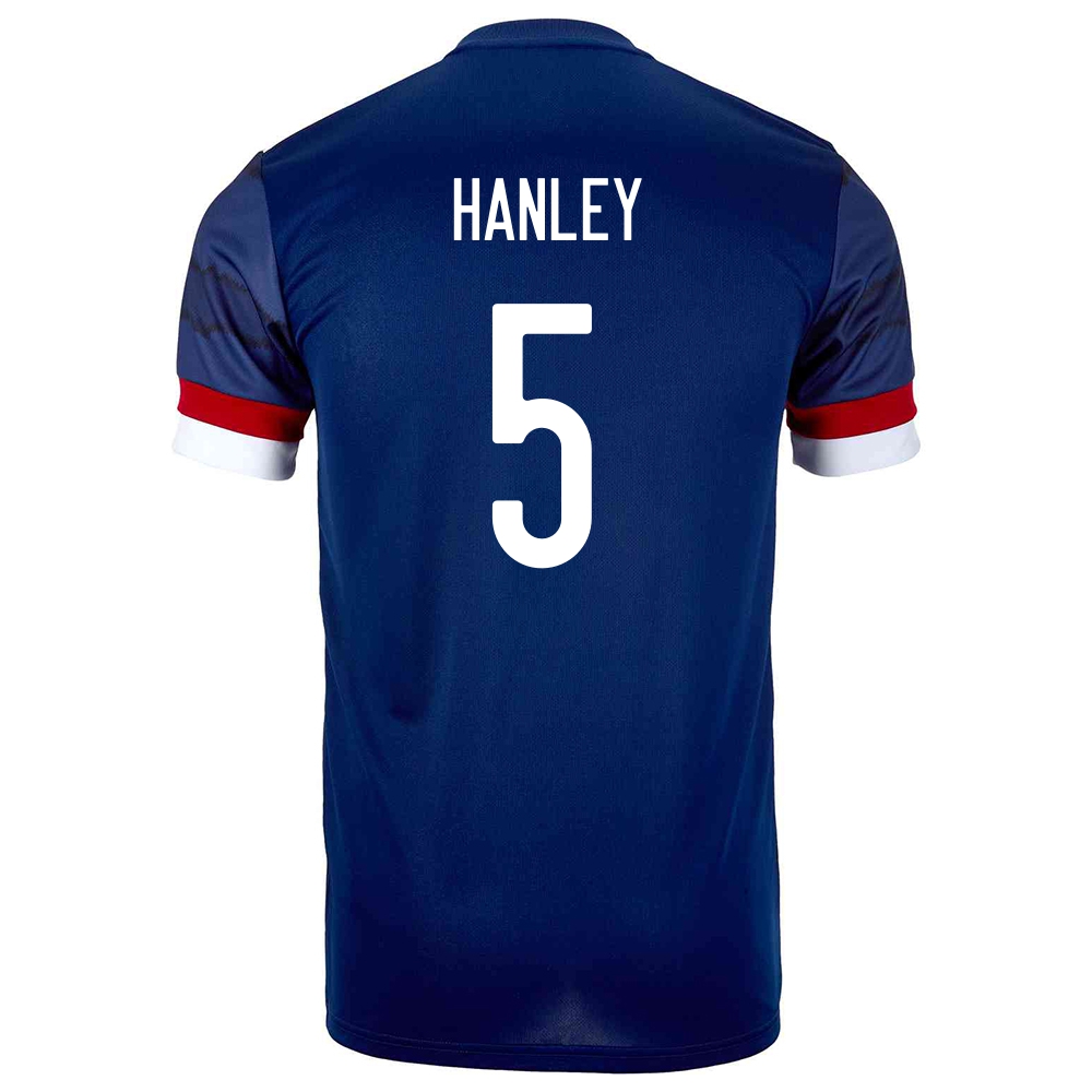 Herren Schottische Fussballnationalmannschaft Grant Hanley #5 Heimtrikot Dunkelblau 2021 Trikot
