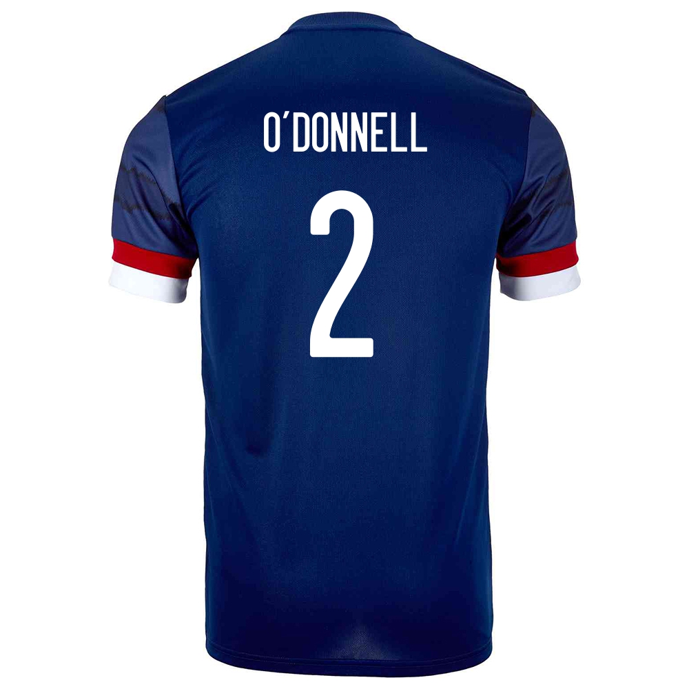 Damen Schottische Fussballnationalmannschaft Stephen O'donnell #2 Heimtrikot Dunkelblau 2021 Trikot