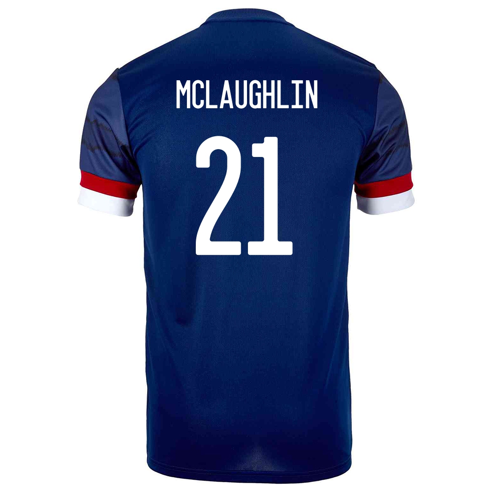 Herren Schottische Fussballnationalmannschaft Jon Mclaughlin #21 Heimtrikot Dunkelblau 2021 Trikot