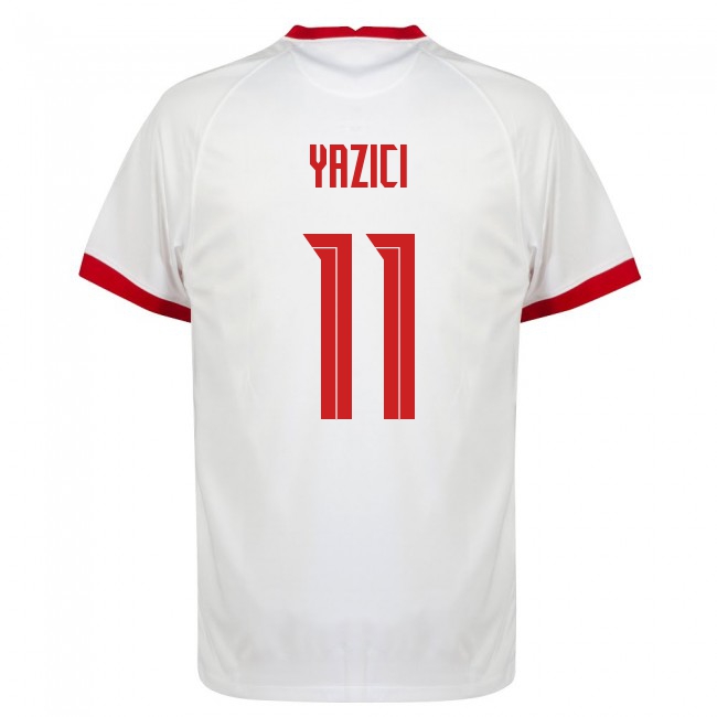 Herren Türkische Fussballnationalmannschaft Yusuf Yazici #11 Heimtrikot Weiß 2021 Trikot