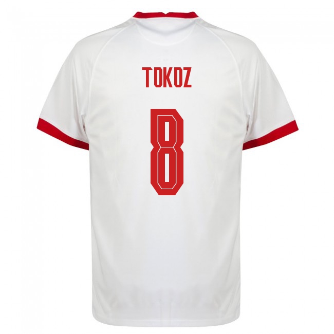Kinder Türkische Fussballnationalmannschaft Dorukhan Tokoz #8 Heimtrikot Weiß 2021 Trikot