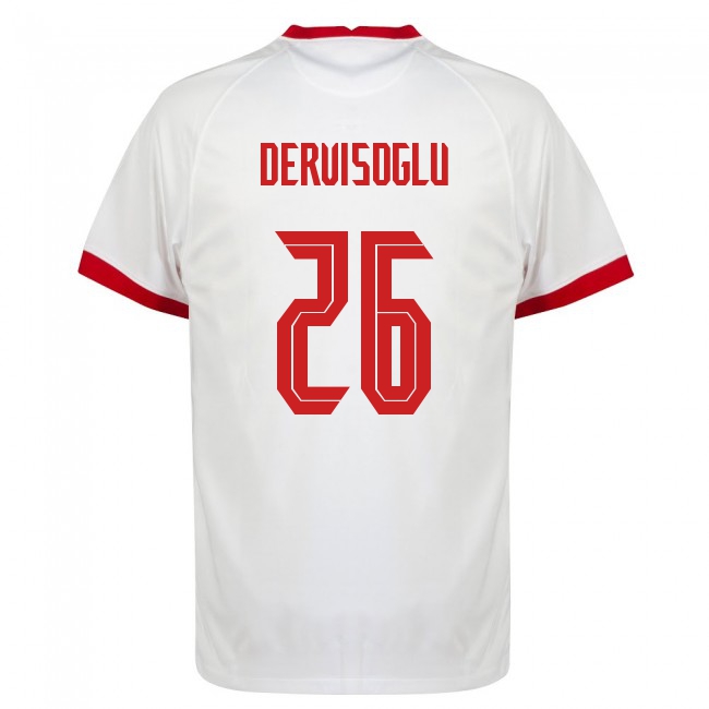 Kinder Türkische Fussballnationalmannschaft Halil Dervisoglu #26 Heimtrikot Weiß 2021 Trikot